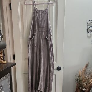 Easel Gray Wide Leg Jumpsuit